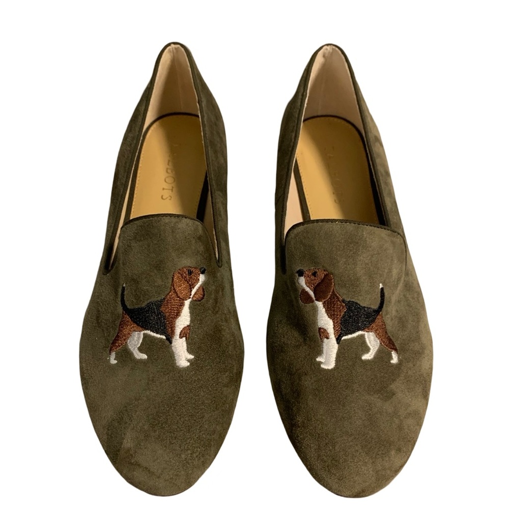 Talbots Suede Dog Embroidered Shoes